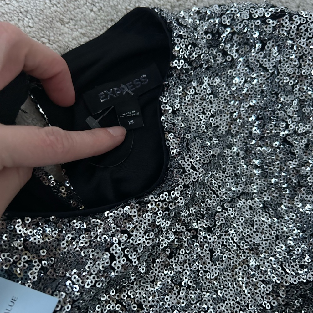 Colorblock sequin mini dress - Picture 7 of 7